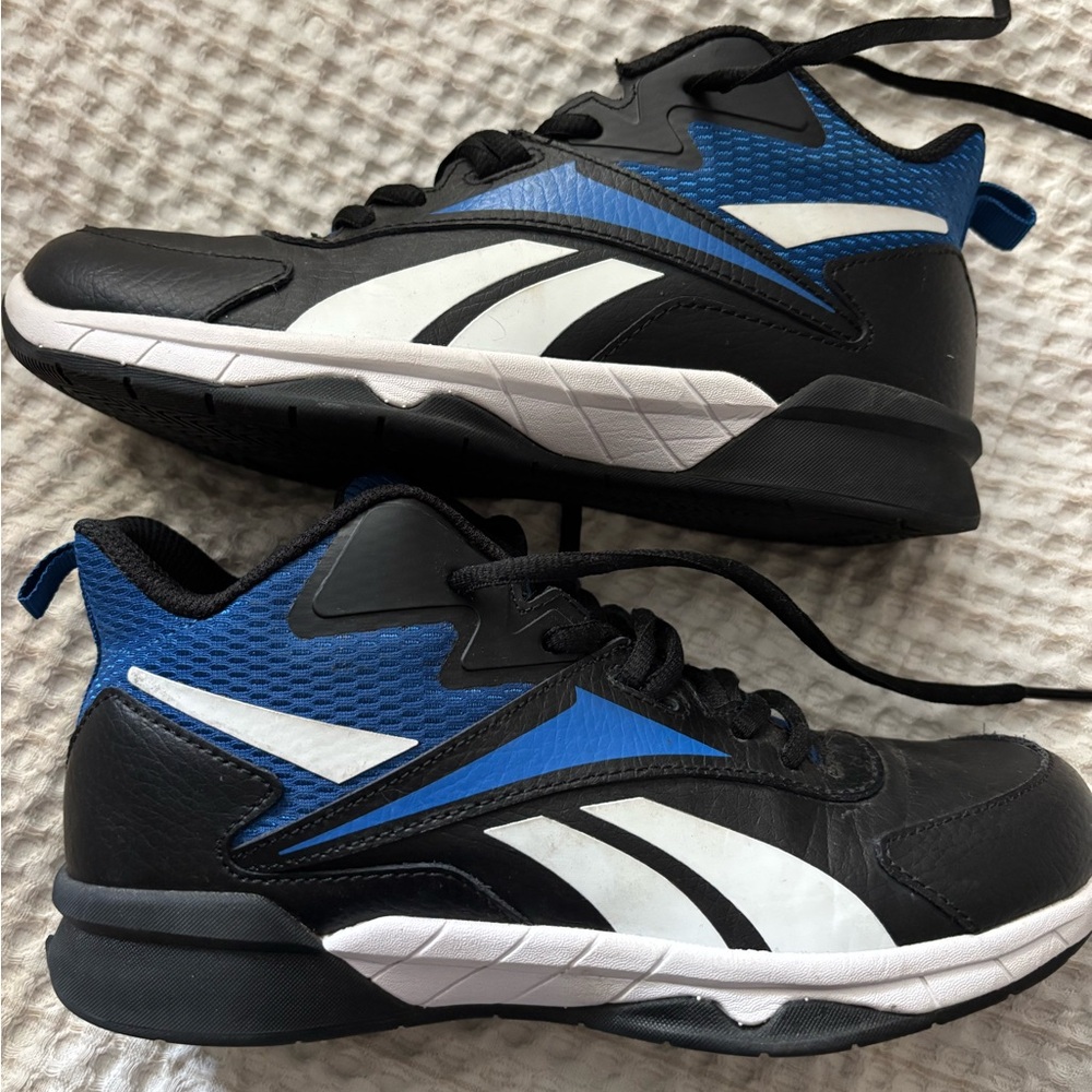 Reebok Black and Blue Athletic High Top Sneakers for Kids